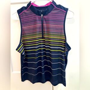 PGA Tour Women’s Energy Stripe Half Zip Crop Golf Shirt Size Large